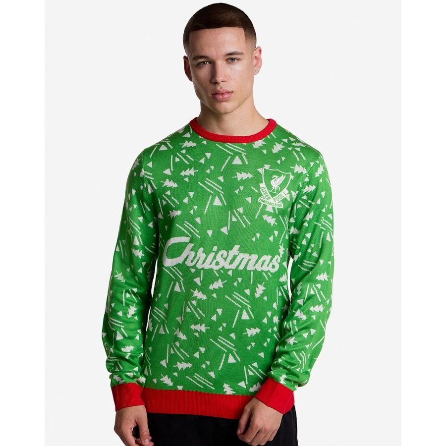 Liverpool Christmas Jumper Retro - Green/Red - Men's-SoccerKits Hub | Buy Soccer Jerseys Online